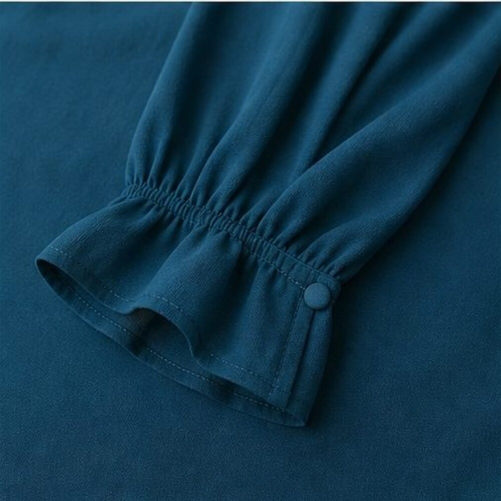 Teal Button Blouse - Picture 5 of 6